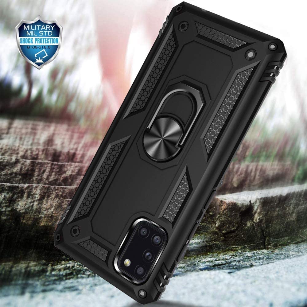 Protectores para celular  para Samsung  A31 Funda reforzada con anillo v2 Negro